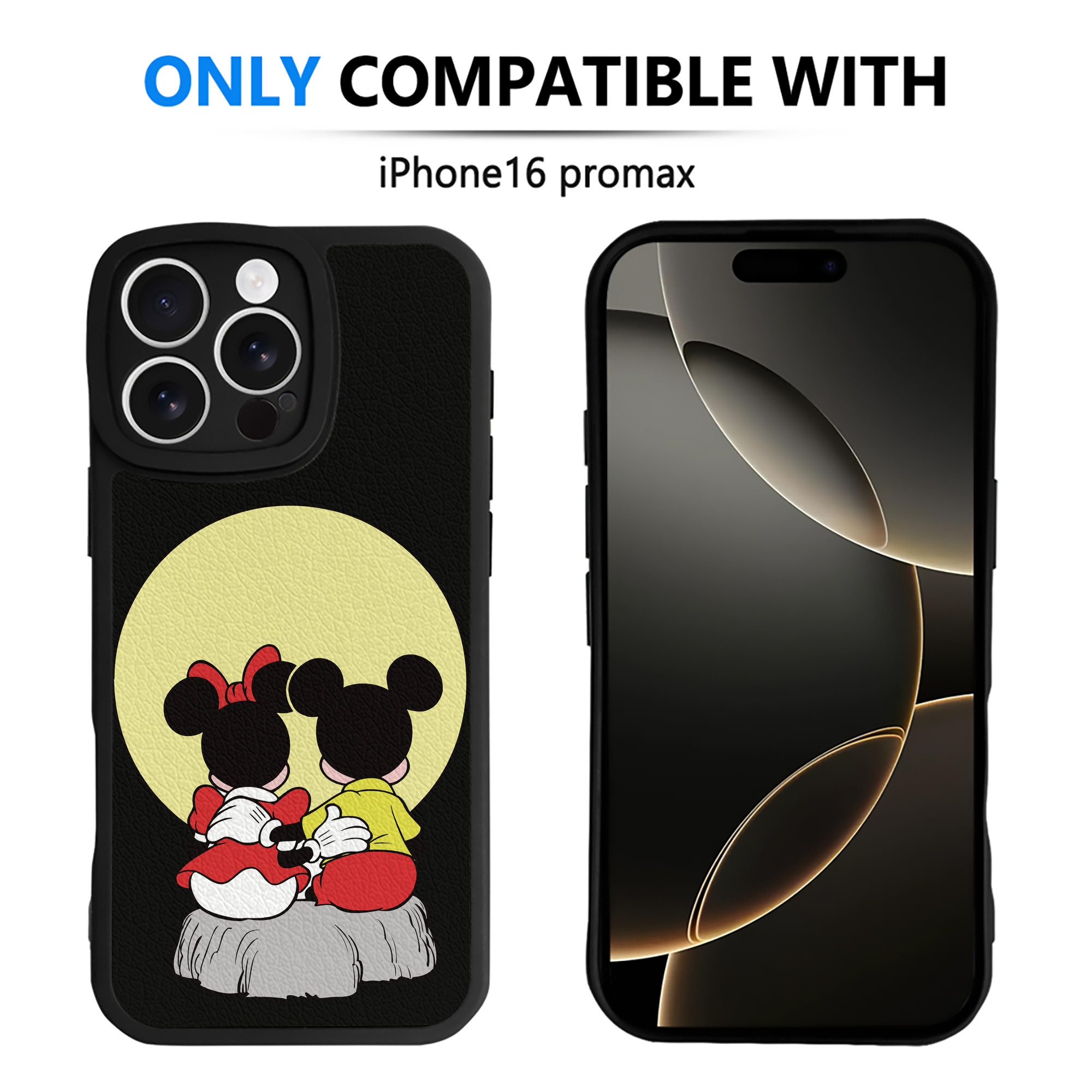 （画像用） ミッキーマウス Mickey Mouse 【iPhone 16シリーズ対応】シリコンスマホケース（レザー調） 材質：シリコン